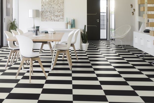 Akustiline PVC Gerflor Taralay Impression Acoustic 1041 Chess Black & White muster_2