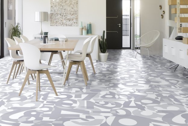 Akustiline PVC Gerflor Taralay Impression Acoustic 1103 Happy Number Grey muster_2