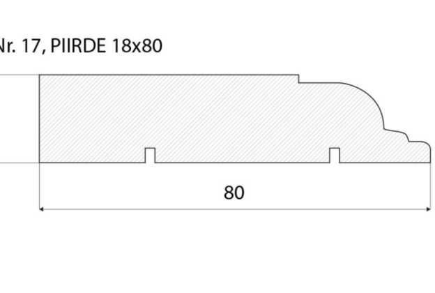 Piirdeliist 17- 18 x 80 mm, tamm, mänd, valge _4