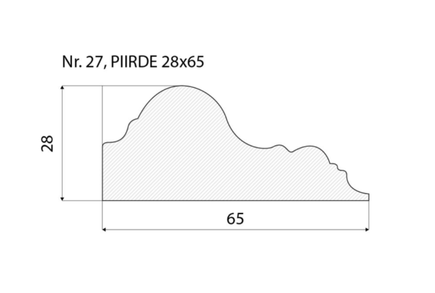 Piirdeliist 27- 28 x 65 mm, tamm, mänd, valge   _4