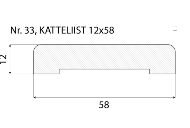 Katteliist nr 33 - 12 x 58 mm tamm, mänd, valge   _4