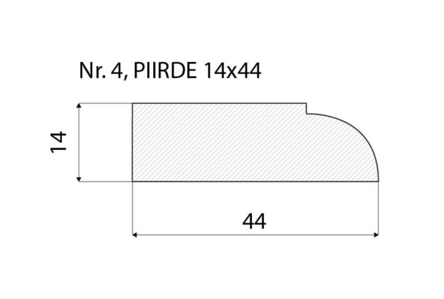 Piirdeliist 4 - 14 x 44 mm, tamm, mänd, valge  _4