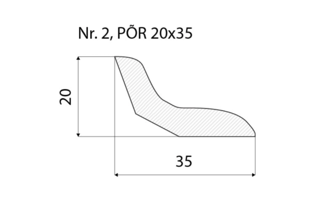 Põrandaliist nr 2 - 20 x 35 mm tamm, mänd, valge  _4