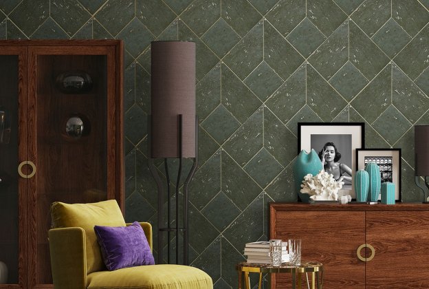 Käsitöötapeet Tiffany Designs, Reveries, rv401 roheline/hõbe, kuldne triip_2