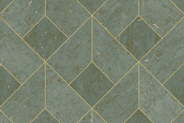 Käsitöötapeet Tiffany Designs, Reveries, rv401 roheline/hõbe, kuldne triip_1