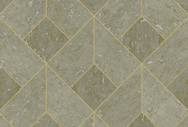 Käsitöötapeet Tiffany Designs, Reveries, rv404 roheline/hõbe, kuldne triip  _1