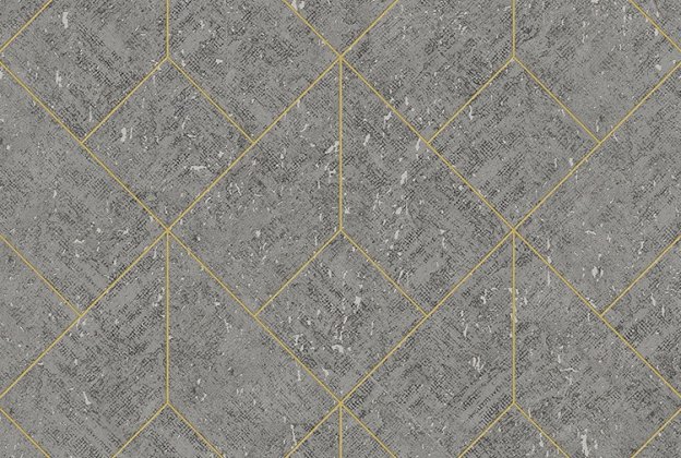 Käsitöötapeet Tiffany Designs, Reveries, rv406 hall/hõbe, kuldne triip  _1