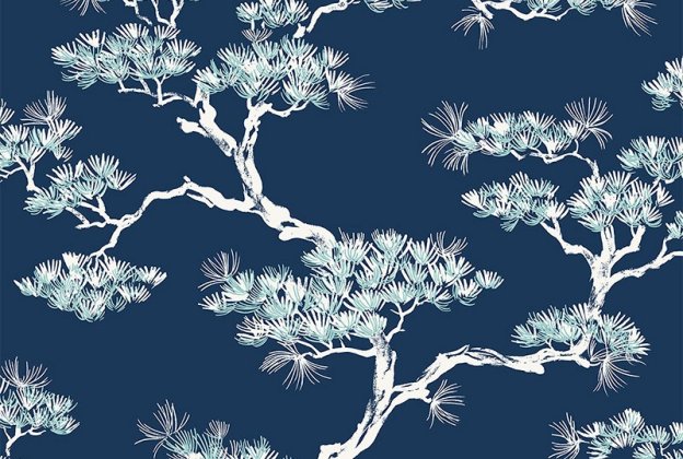 Käsitöötapeet Paper & Ink, Natural Silhouettes, ns50002 sinine/valge _1