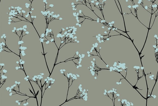 Käsitöötapeet Paper & Ink, Natural Silhouettes, ns50308 hall/ sinine_1