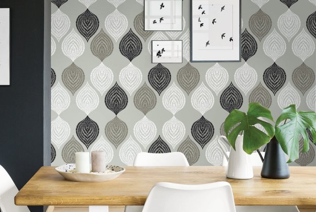 Käsitöötapeet Paper & Ink, Natural Silhouettes, ns50608 roheline / valge/ hall/ must_2