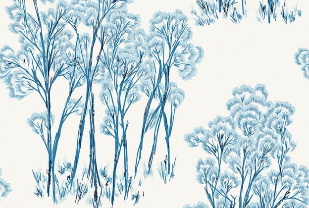 Käsitöötapeet Paper & Ink, Natural Silhouettes, ns50702 sinine / valge_1