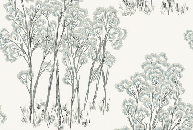 Käsitöötapeet Paper & Ink, Natural Silhouettes, ns50708 sinine / valge  _1