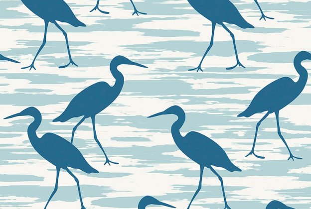 Käsitöötapeet Paper & Ink, Natural Silhouettes, ns52602 valge/ sinine_1