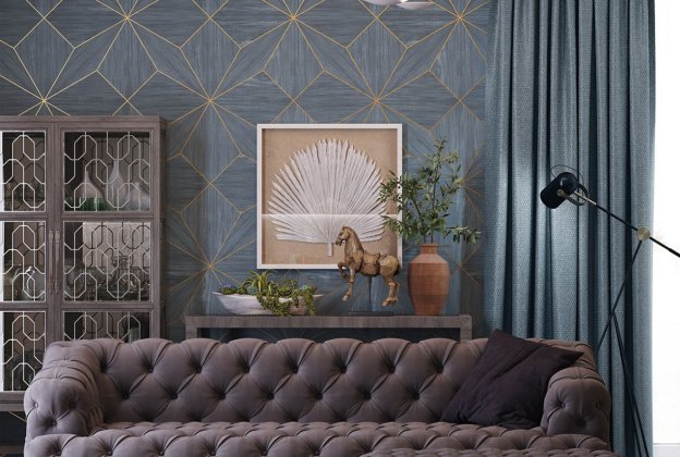 Käsitöötapeet Tiffany Designs, Etre,  et104 hall/ roheline spoon, kuldne triip_2