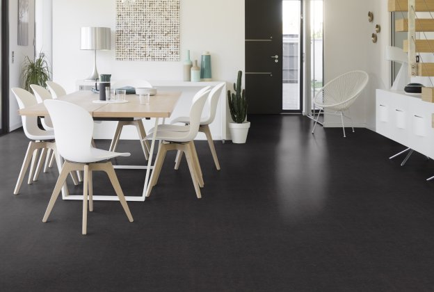 Linoleum Gerflor DLW Marmorette Acoustic Plus 0096 MIDNIGHT GREY hall_2