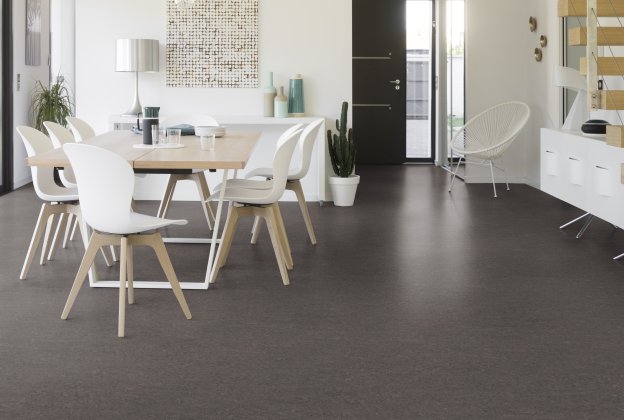 Linoleum Gerflor DLW Marmorette Acoustic Plus 0158 TABAC GREY hall_2