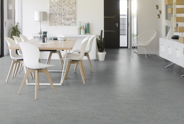 Linoleum Gerflor DLW Marmorette 3.2MM 0053 ICE GREY hall_2
