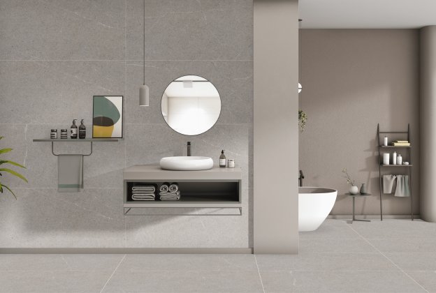 Keraamiline seina- ja põrandaplaat 600 x 1200mm Dorothy Dark Grey matt, hall_4