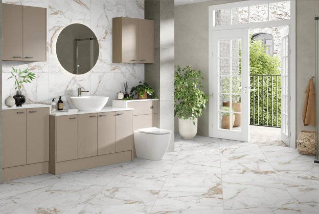 Keraamiline seina- ja põrandaplaat 600x600mm Nover Brown reljeefne, valge/beeź_4