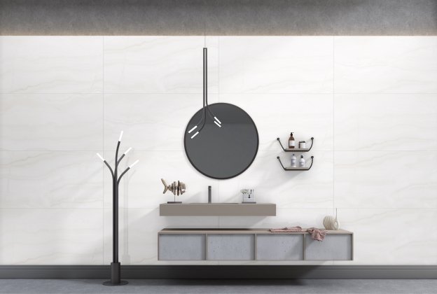 Keraamiline seina- ja põrandaplaat 600 x 1200mm Onice Bianco poleeritud, valge_5