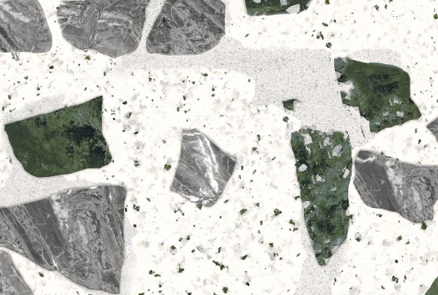 Keraamiline seina- ja põrandaplaat 600x600mm Portico Green reljeefne, valge/hall/roheline_1