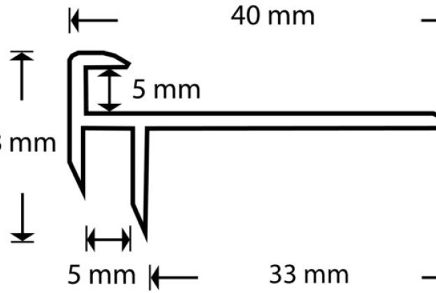 Trepinurk 18×40×5 mm, LVT ‑põrandale, hõbedane anodeeritud alumiinium, 1000 mm du- DV5 HE1_2