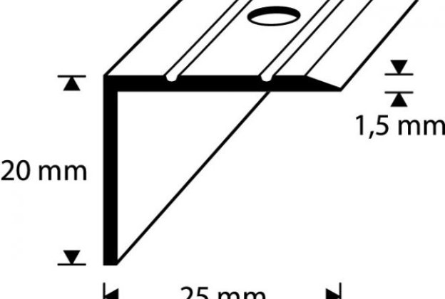 Trepi astmenurk 25×20 mm, must anodeeritud, sooneline, 3000 mm du-D3 BL3_2