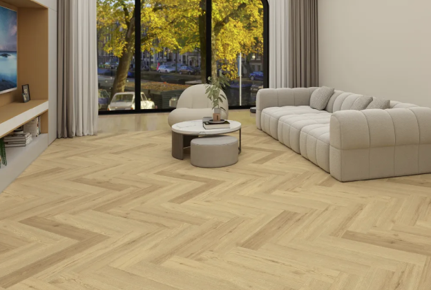 Виниловый паркет SPC Virag, Evolution Italiana Spina, Rovere Naturale SI1150 коричневый, елочка_2