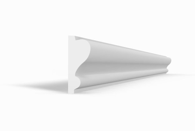 Wall molding 1101 with a smooth, minimalist design, 5 cm x 1.9 cm x 1.50 m_1