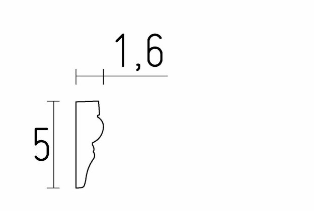 Wall molding 1103 - 5 cm x 1.6 cm x 1.50 m _3