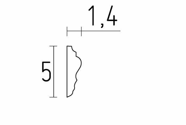 Wall Molding 1124 - 5 cm x 1.4 cm x 2.15 m _2