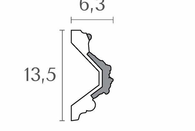 Zierleiste 1150 – 6,3 cm × 13,5 cm × 1,55 m_2