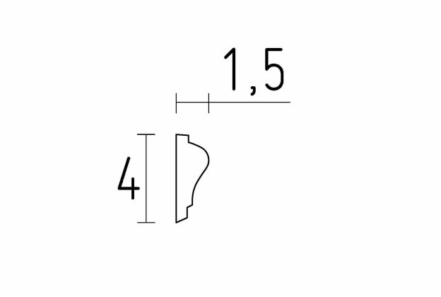 Настенная планка 1200 — 1,5 см × 4 см × 1,50 м _3
