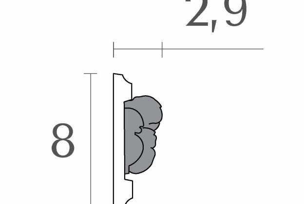 Ornamentidega liist 1301 - 2,9 cm x 8 cm x 1,50 m _2