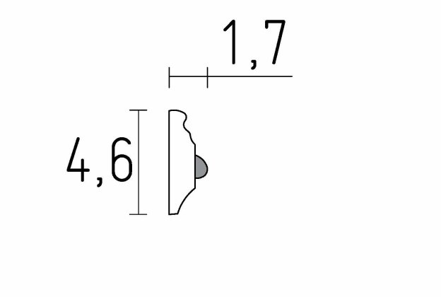 Ornamentidega liist 1310 - 1,7 cm x 4,6 cm x 1,50 m  _2
