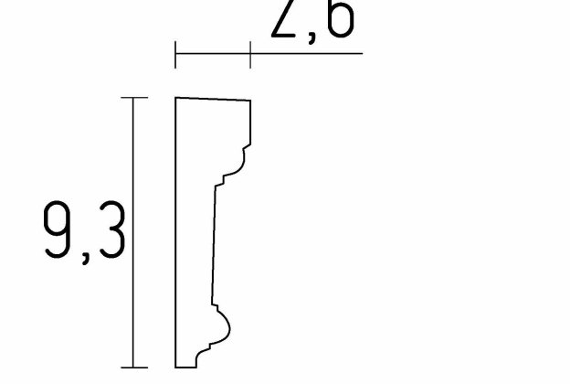 Seinaliist 1343 - 2,6 cm x 9,3 cm x 1,50 m _2