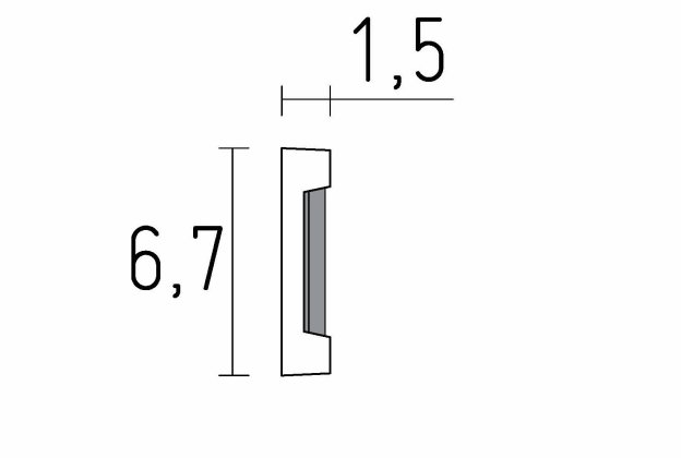 Ornamentidega liist 1348 - 1,5 cm x 6,7 cm x 1,50 m  _3
