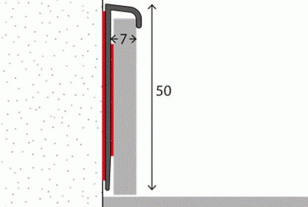 Плинтус для ковра, пластик PRINZ 810; 11 × 50 мм, самоклеящийся, чёрный_2