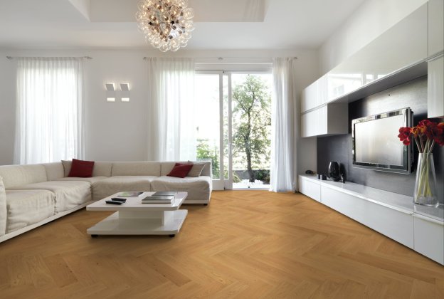 Herringbone Parquet, Oak, Clagny, Chateau Collection, Standard, 14 (2.5) x 130 x 725 mm, Click System, Brushed, Oiled, 4x Bevel _2