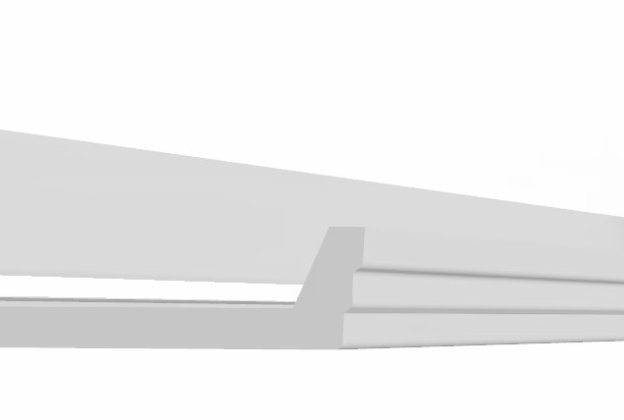 Kaudvalgustuse karniis - D104; 21,3 cm x 8 cm x 2 m _2
