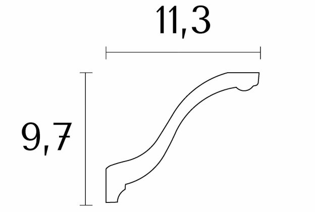 Klassikaline karniis D625; 11,3 cm x 9,7 cm x 1,75 m  _2