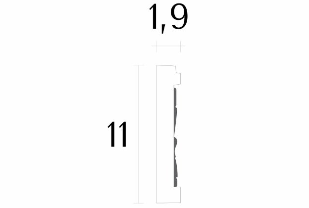 Ornamentidega liist 1346 - 1,9 cm x 11 cm x 1,50 m _2