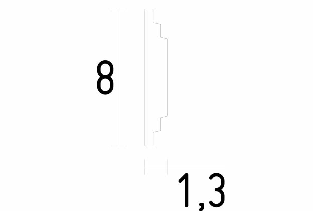 Seinaliist kaasaegses stiilis 1350 - 1,3 cm x 8 cm x 1,50 m _2