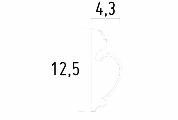 Ornamentidega liist 1361 - 4,3 cm x 12,5 cm x 2,31 m _2