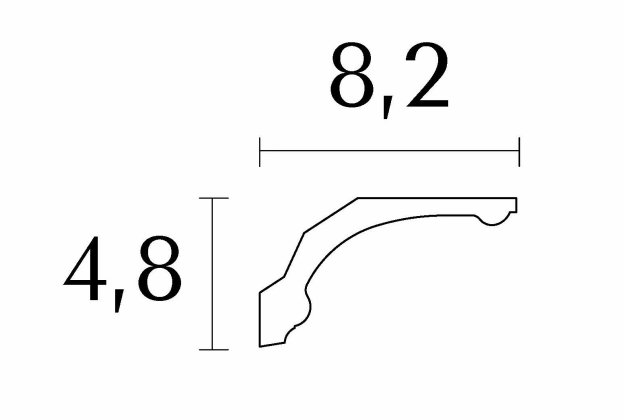 Klassikaline karniis D622; 8,2 cm x 4,8 cm x 1,75 m  _3