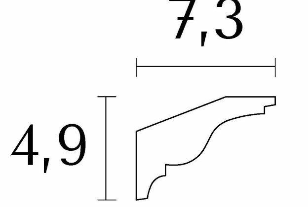 Klassikaline karniis D704; 7,3 cm x 4,9 cm x 2 m _3