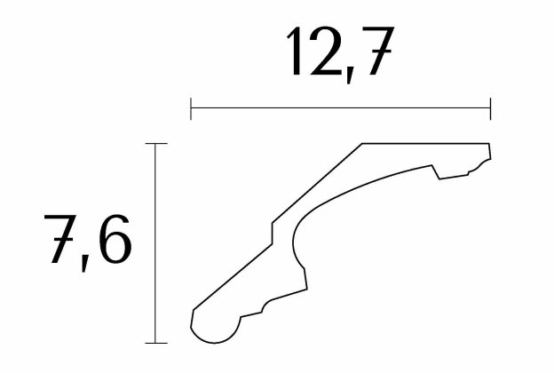 Klassikaline karniis D717; 12,7 cm x 7,6 cm x 2 m _3