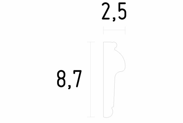 Moderni seinälista 1362 – 2,5 cm x 8,7 cm x 2,15 m  _2