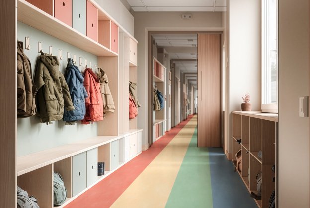 Akustiline PVC Gerflor Taralay Initial Acoustic 1281 CHICAGO CORAL punane/ roosa_2