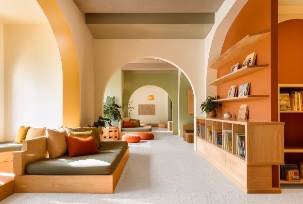 Akustiline PVC Gerflor Taralay Initial Acoustic 1283 FIESTA RAINBOW hall_2